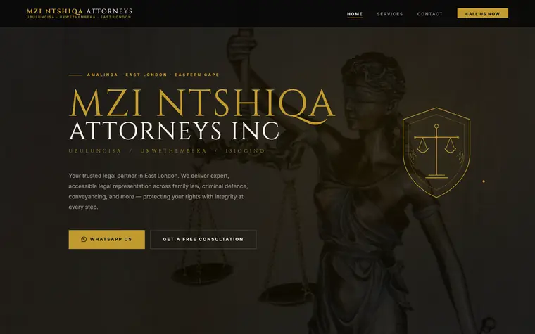 Mzi Ntshiqa Attorneys website built by Andritha Online