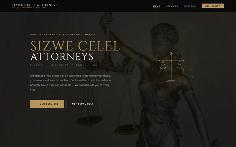 Sizwe Cele Attorneys website built by Andritha Online