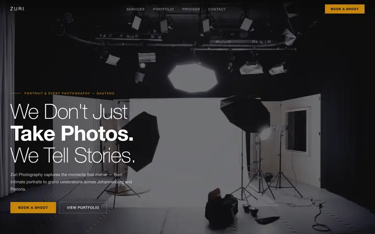 Zuri Photography — photography portfolio website built by Andritha Online